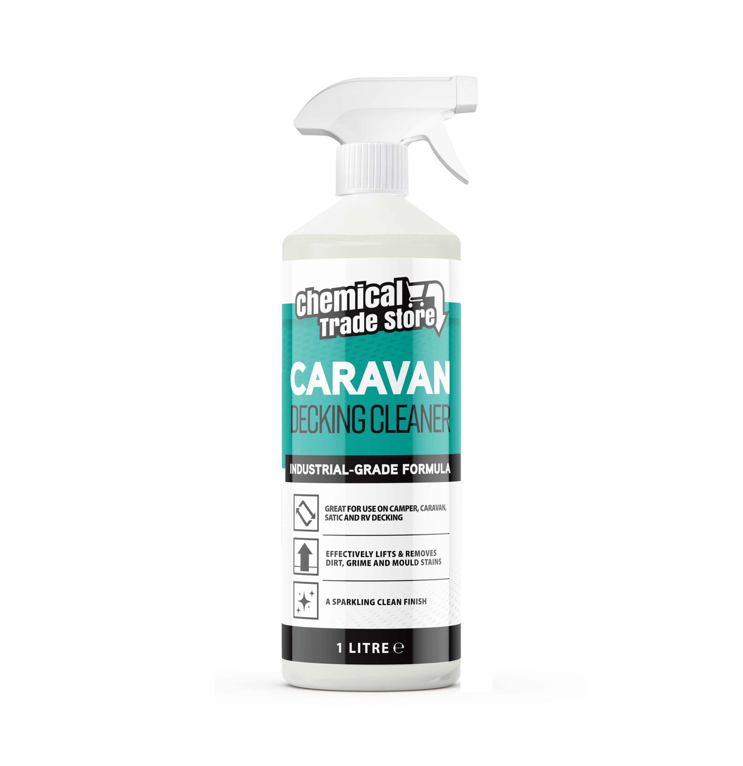Chemical Trade Store - Caravan Decking Cleaner - Static Caravan, Lodge & Composite Deck Algae and Mould Remover - Removes Dirt, Grime and Bird Droppings - 1L