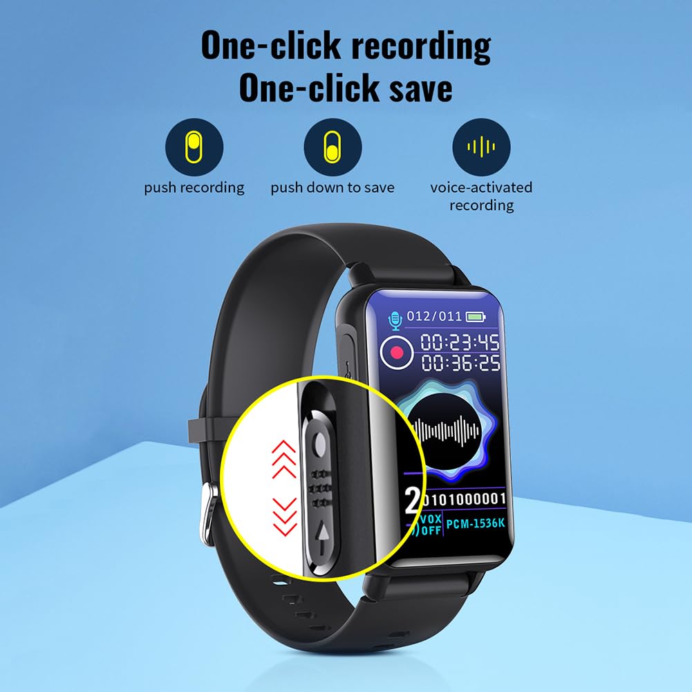 Pulsera grabadora de voz portátil con grabación de 36 horas y soporte multilingüe para clases y reuniones