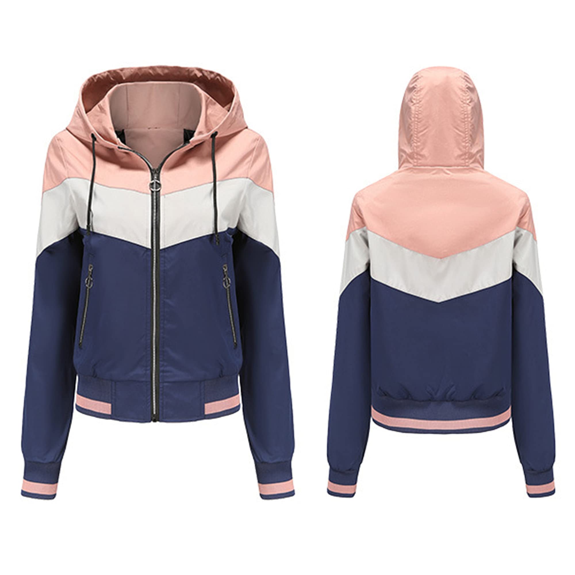 Vestes de Pluie pour Femmes Manteau de Pluie à Capuche Légers et Imperméables pour la Randonnée Cyclisme Course à Pied
