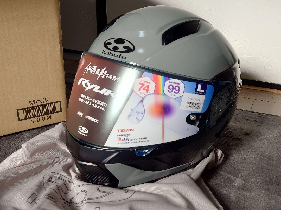 オージーケーカブト　RYUKI　L　ミディアムグレー Amazon | OGK KABUTO(オージーケーカブト) バイクヘルメット システム