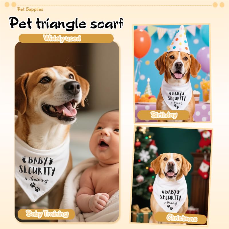 Sisadodo Dog Bandana for Pregnancy Announcement Party Baby Security in Training Printed Dog Scarf Accessories for Small Medium Dogs Baby Announcement Pet Accessories for Photo Prop Pregnancy Gifts - Image 4