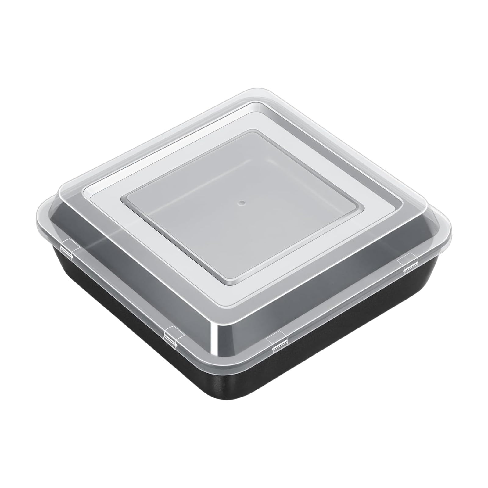 Tsophreniq Nonstick Coating Stainless Steel Square Dessert Pan with Lid for High Temperature Baking and Food Storage Multipurpose Baking Tray