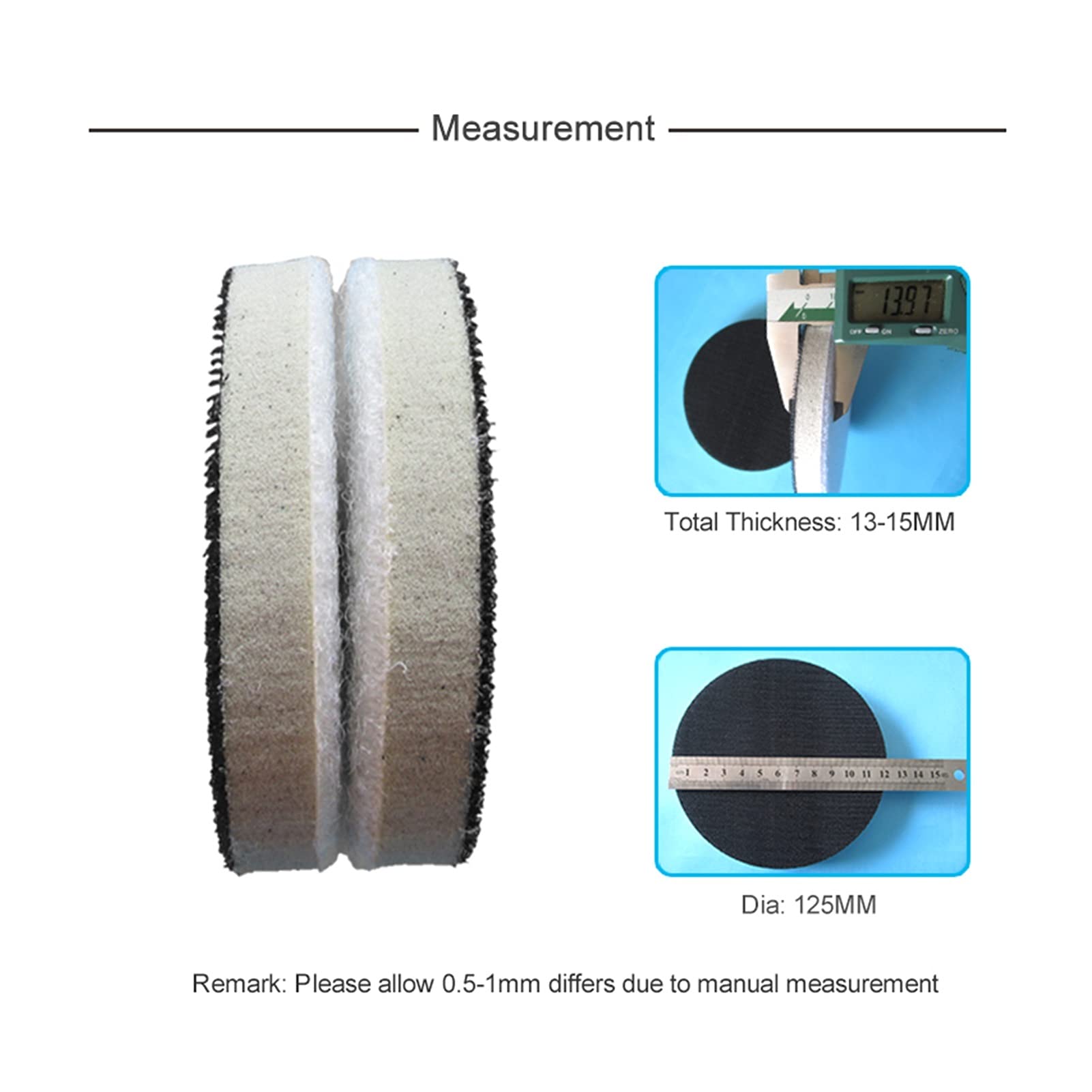 Cepillo de esponja de lija lijado 5 piezas de almohadilla de interfaz de esponja de alta densidad 5 pulgadas de 125 mm, utilizadas para herramienta de almohadilla de protección contra abrasivos de lin