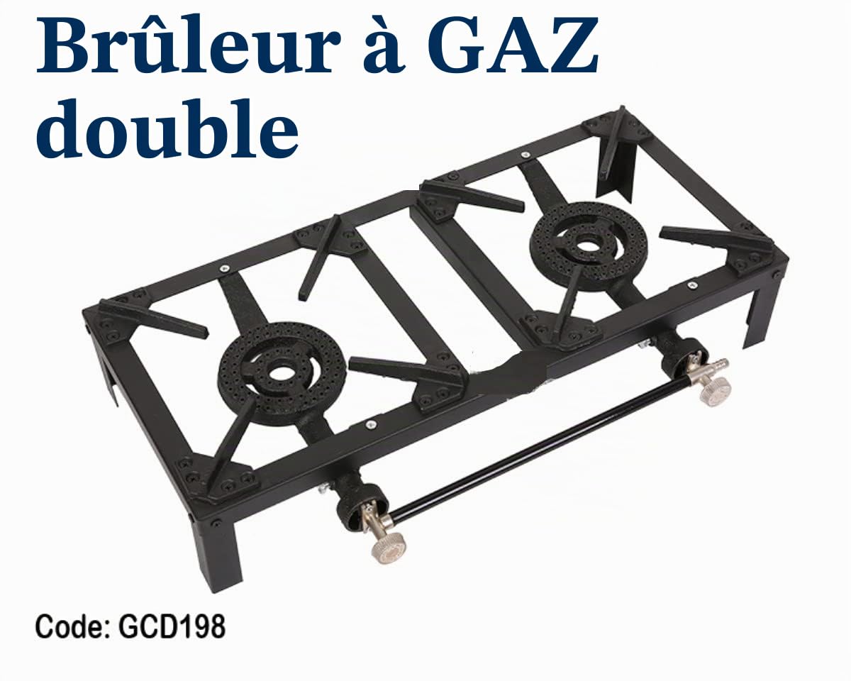 Double brûleur pour pique-nique, camping, gaz butane, réchaud de campagne en fonte pour barbecue portable, anneau d'ébullition pour camping, propane, cuisine, cuisine