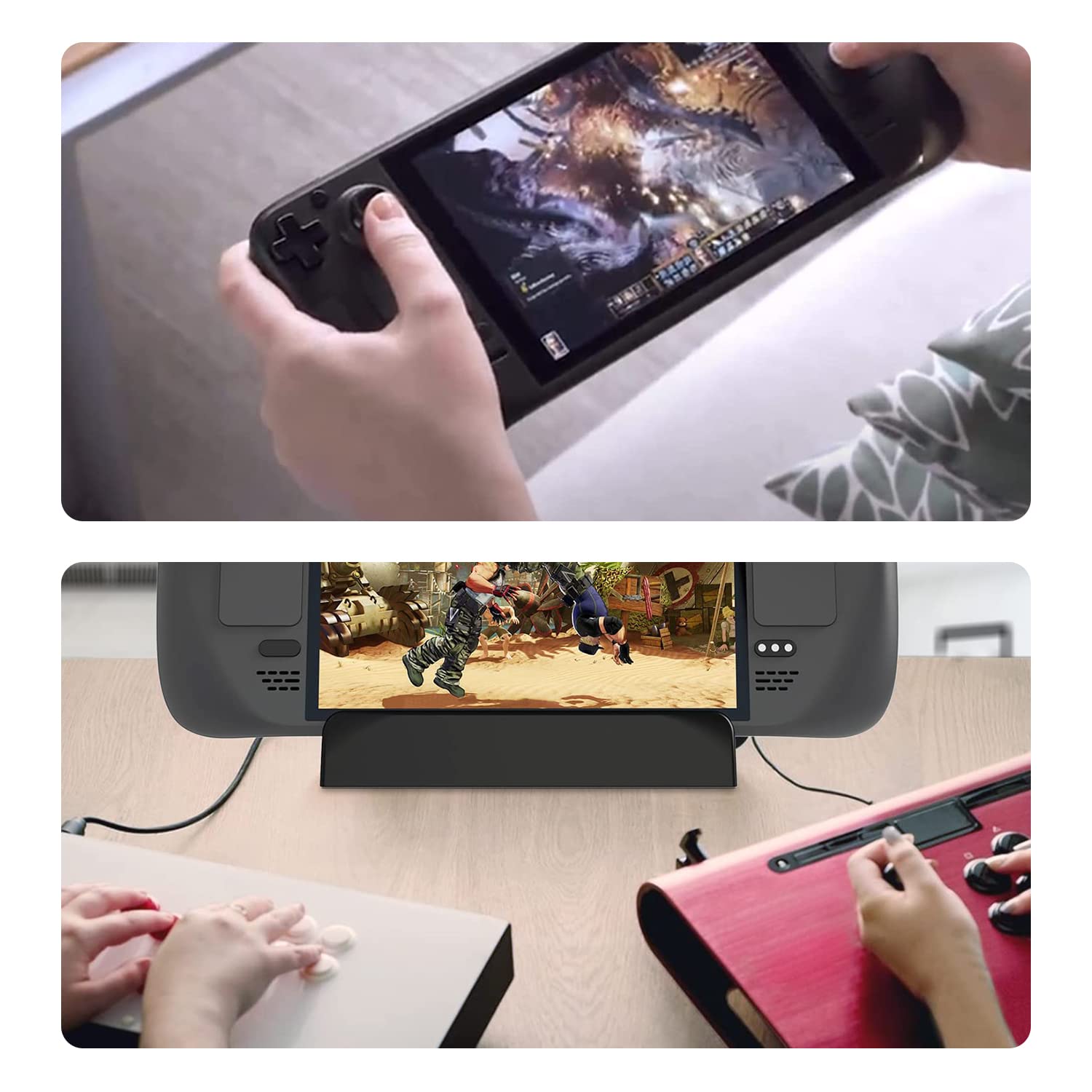 Byffoer Soporte compatible con Valve Steam Deck y Nintendo OLED Lite, funda para Steam Deck antideslizante, disipación de calor, ligero, soporte para consola de juegos
