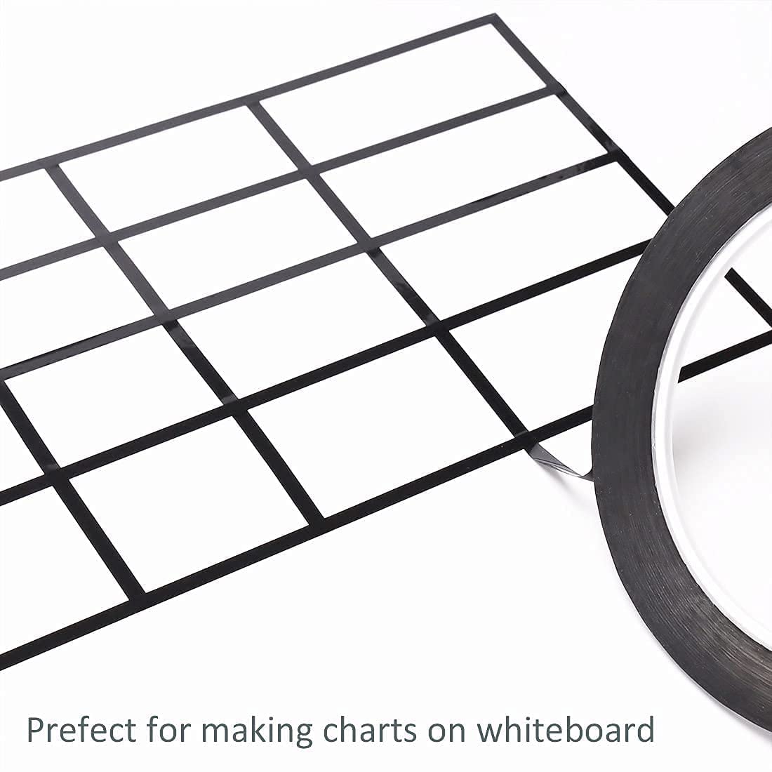 Wsper 6 Rolls 1/8" Thin Pinstripe Tape SelfAdhesive Graphic Chart Tape