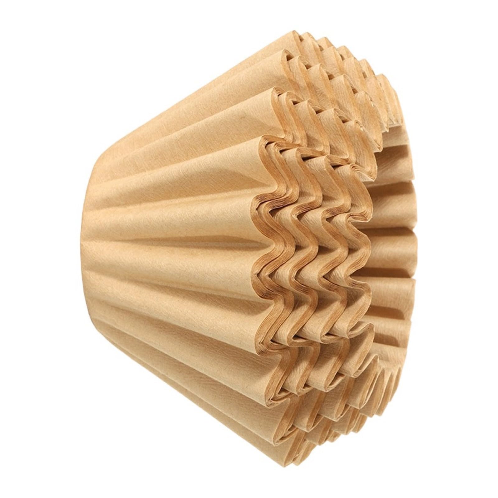 hogtnd 100 Pieces Unbleached Coffee Filter Paper for Cone Dripper High Efficiency Filter Sheets Cone Shaped Paper