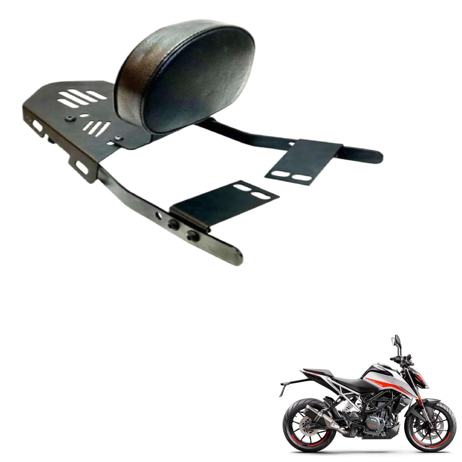 GadiParts Bike Backrack/Back Rest Box Base Plate for Luggage with Gaddi Rack/Cushion Top Rack/Toprack Backrest Carrier Black for Suzuki Gixxer FS 250-image-39