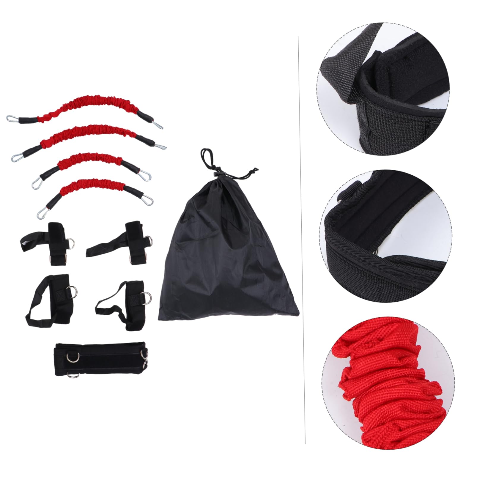 Set di Fasce di Resistenza per Allenamento Fitness 15lbs Nero | Corda Elastica Regolabile, Oxford Cloth e Lattice, per Gambe e Braccia