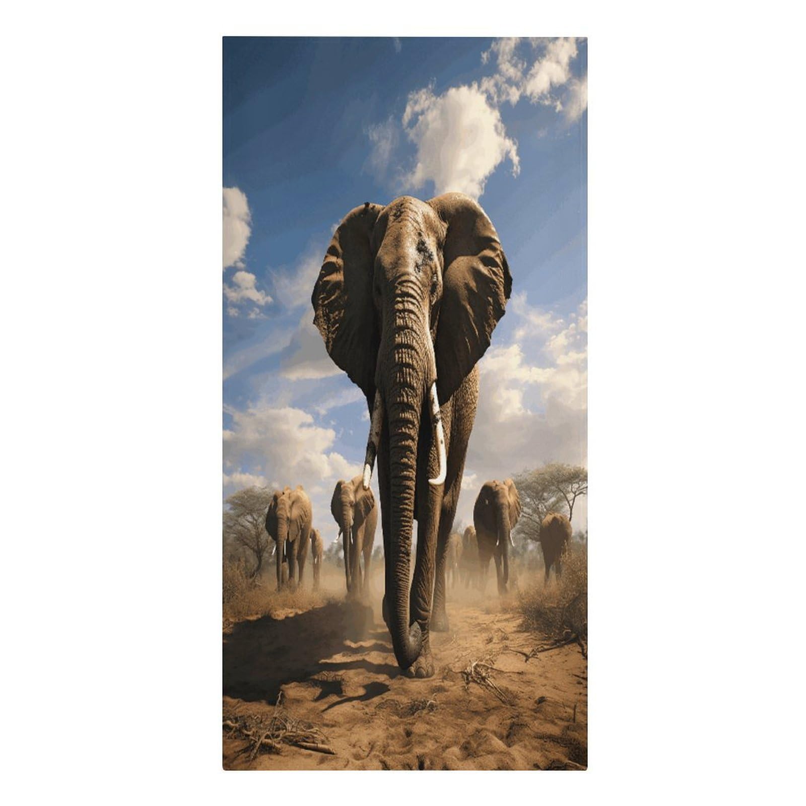 VstaDank Ferocious Elephant Beach Towel Microfiber Oversized Beach Blanket Super Absorbent Soft Pool Bath Towel Sand Free Quick Dry Travel Towels Gifts for Yoga Sports Adults 30" X 61"