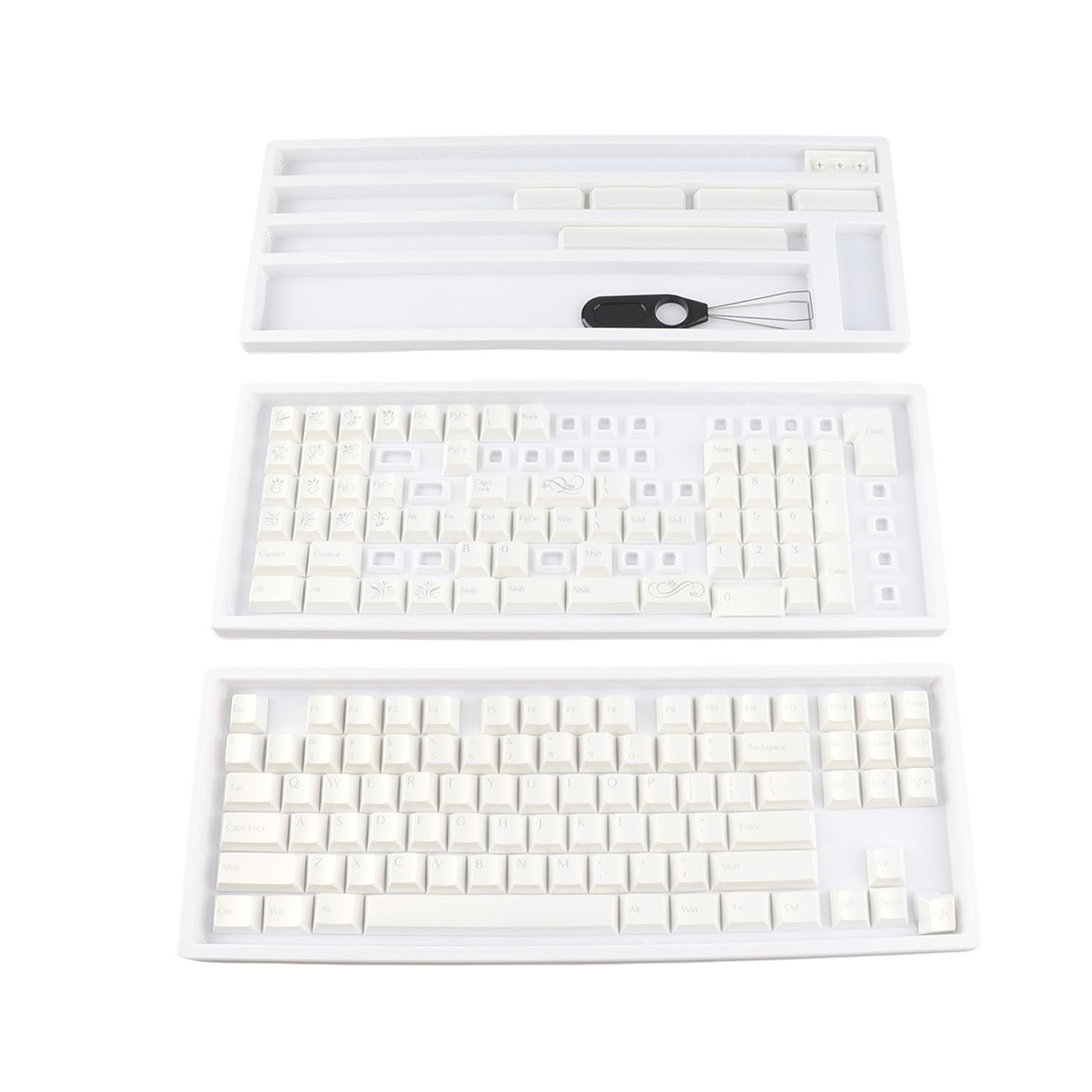 152 klawisze PBT XDA Profile, zestaw klawiszy mechanicznych, pełne dostosowanie klawiszy do klawiatur 61, 87, 98, 104, 108, z uchwytem do klawiszy, uniwersalne dopasowanie do przełączników Cherry MX