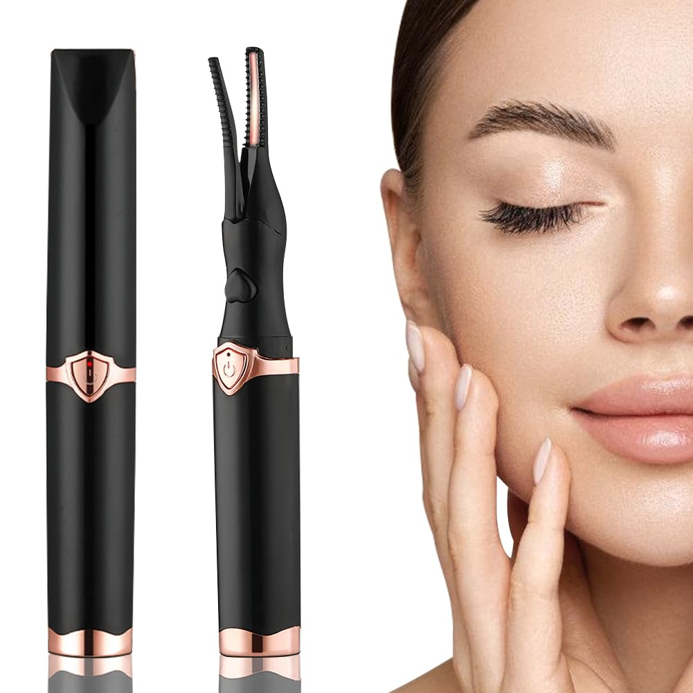 S600 Beheizte Wimpernzange – Mit Temperaturkontrolle & Automatischer Abschaltung Für Natürliche Locken (Schwarz+Gold)