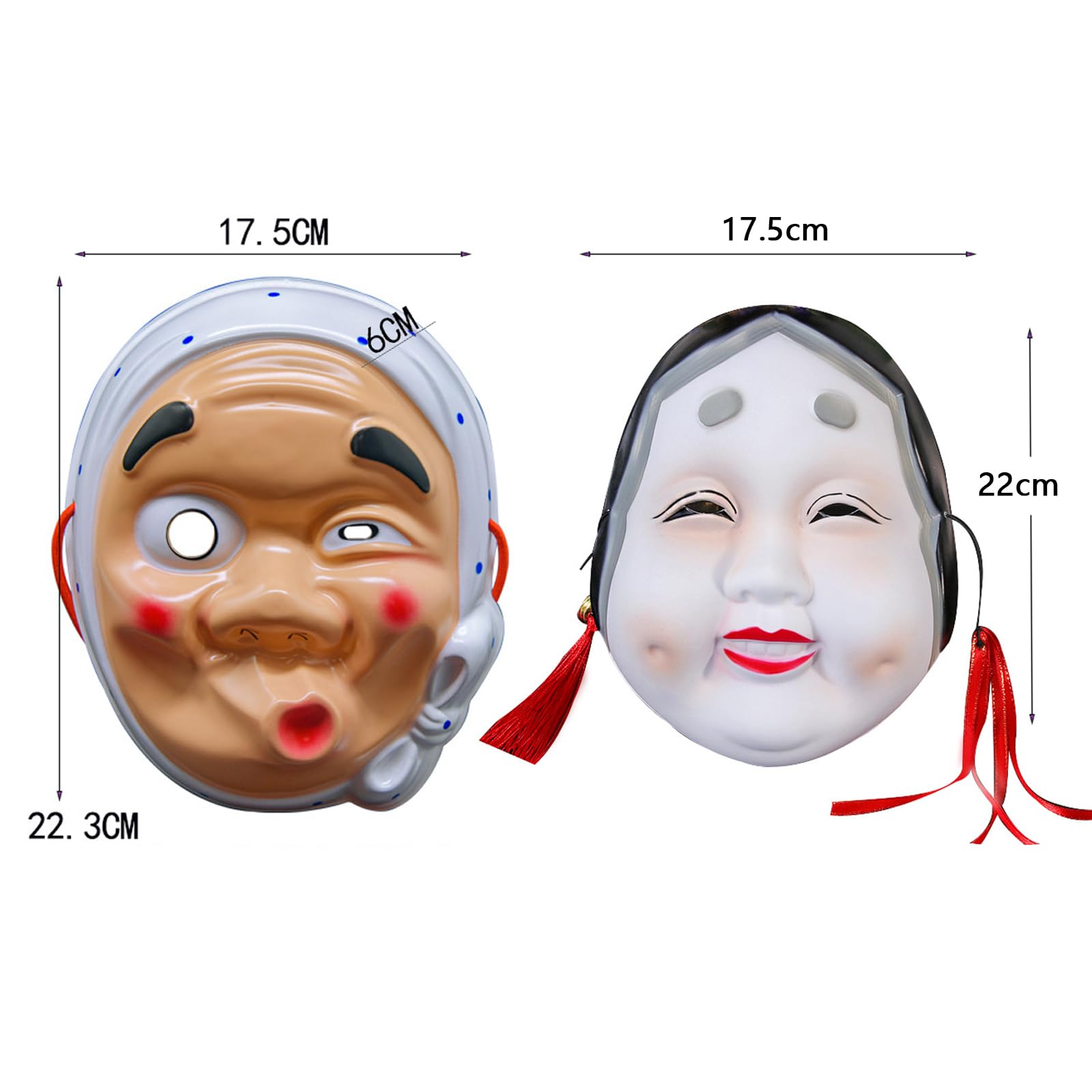 Hyotko & Okame Festival Mask Duo