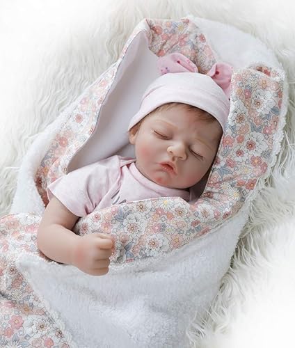 Reborn Baby Dolls Girl - Muñeca de silicona suave al tacto de vinilo para dormir, muñecas reales de 22 pulgadas, regalo para mayores de 3 años