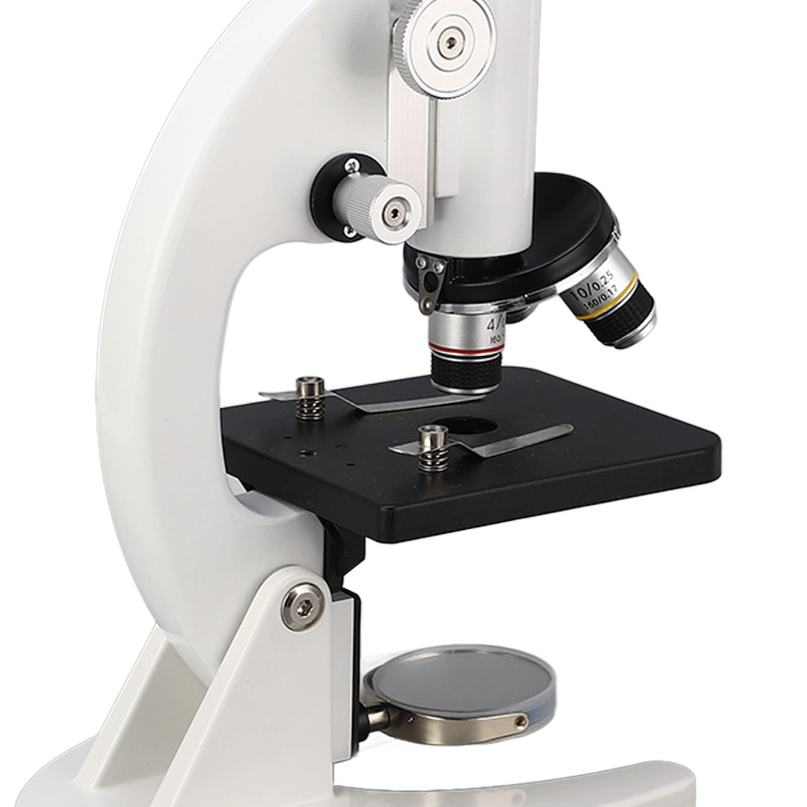 FTVOGUE Mikroskop Monokularowy 640X, Zestaw Mikroskopu ze Stali Nierdzewnej z Podwójnym Koncentrycznym Kołem Ręcznym, Zestaw Mikroskopu HD do Obserwacji Laboratoryjnych dla Uczniów