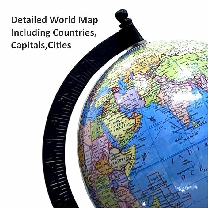 COSMIC GLOBE EXPORTS Educational 5 Inch Political Metal Arc Base STEM Globe with Magnifying Glass for Kids (Blue) 1