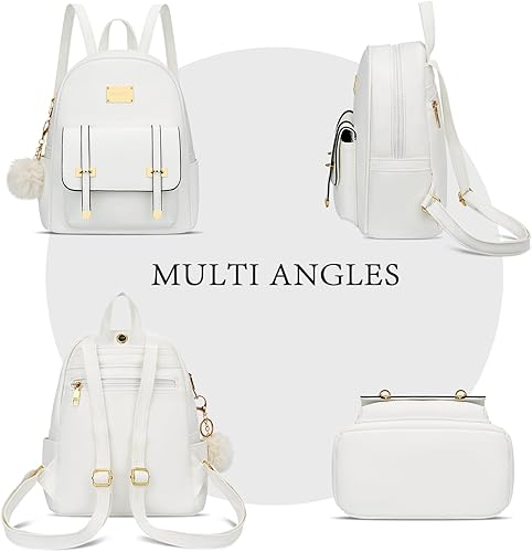 Miniatura 4 de KKXIU 3 piezas de mini mochilas de moda pequeñas de cuero sintético para mujeres y niñas 3pcs, Fashion, Purse, Cute, Bookbag