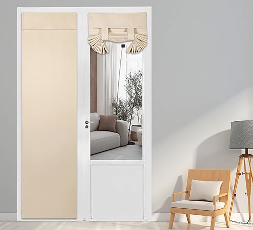 Miniatura 31 de PI Cortina Opaca para Puerta Francesa, Sombra de Ventana con Privacidad y Aislamiento Térmico, Cortina Larga para Vidrio/Puerta Corrediza, Sombra