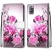 Produktbild ShinyCase für Oppo A52,Oppo A72,Oppo A92 Leder Hülle PU Brieftasche Kartenfächer Ständer Handyhülle Flip Wallet Magnetverschluss Etui Stoßfest Lederetui Anti-Scratch Schutzhülle Pinke Rose