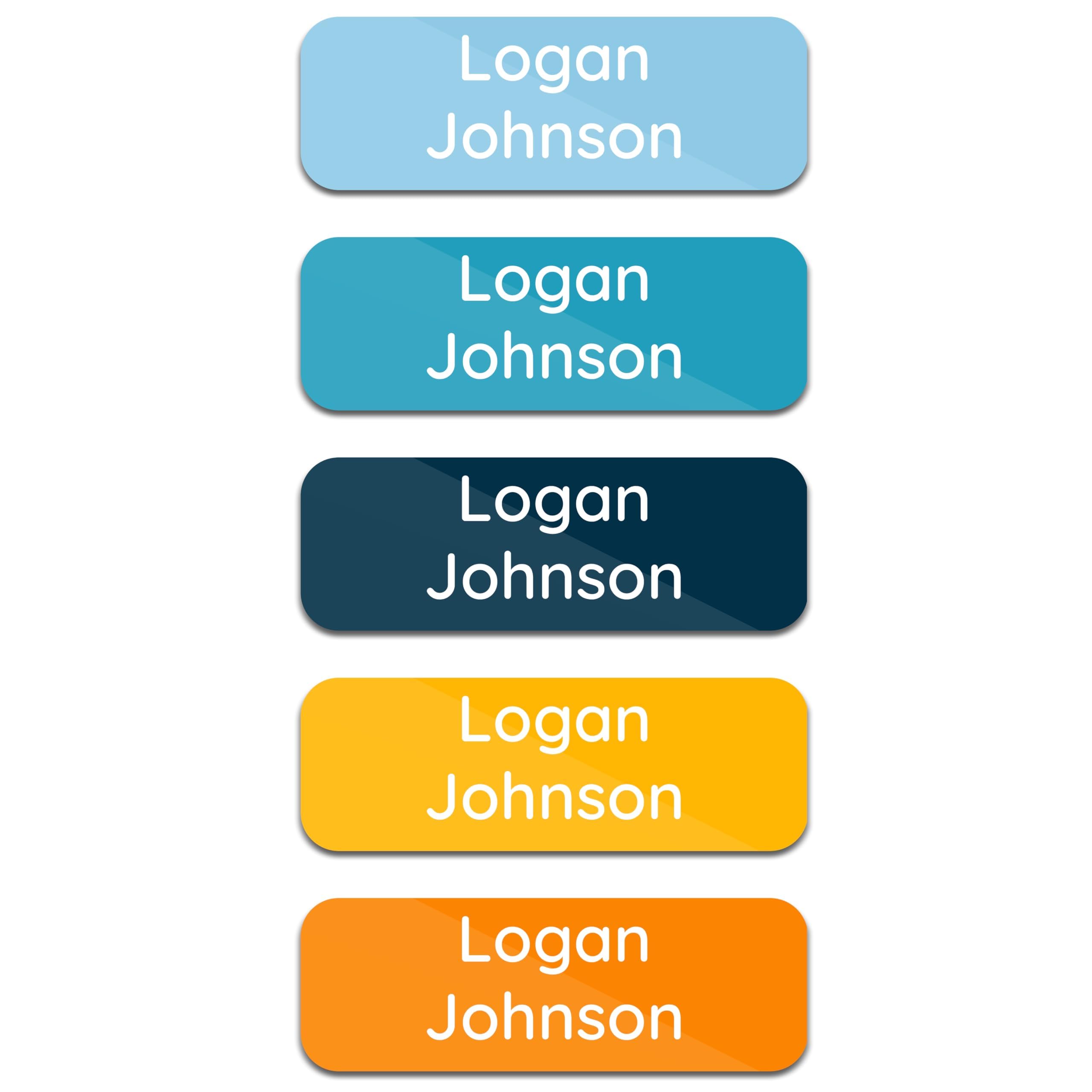 Personalized Daycare Name Labels for Kids (120 Labels) Custom Label for Clothing Tag - Waterproof Name Stickers for Clothing Tags, Bottles, Backpacks and School Supplies (Sunwave)