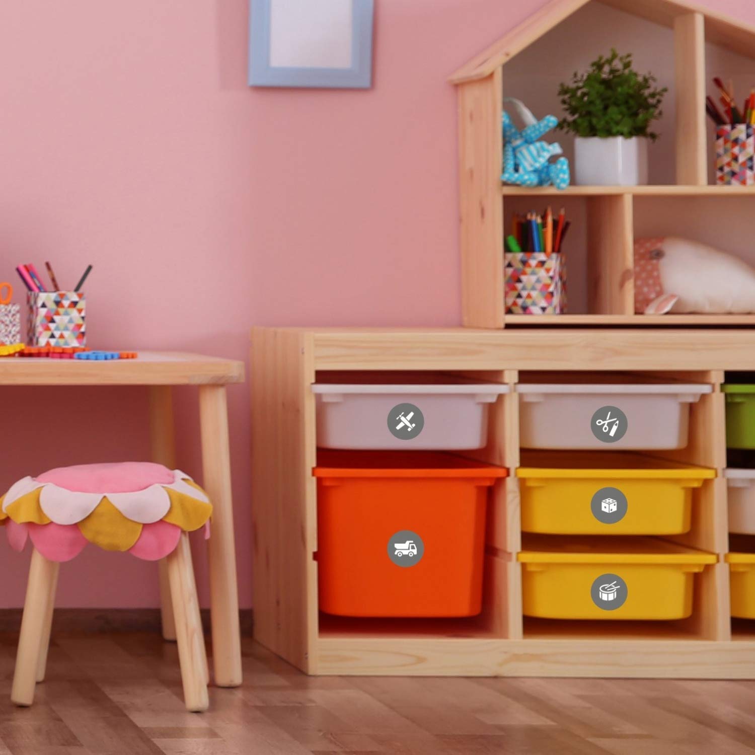 Nikima Adesivi Da Parete A Pois Giallo Chiaro, 96 Pezzi - Made In Germany, Per Cameretta Bambini, Mobili E Pareti - 2