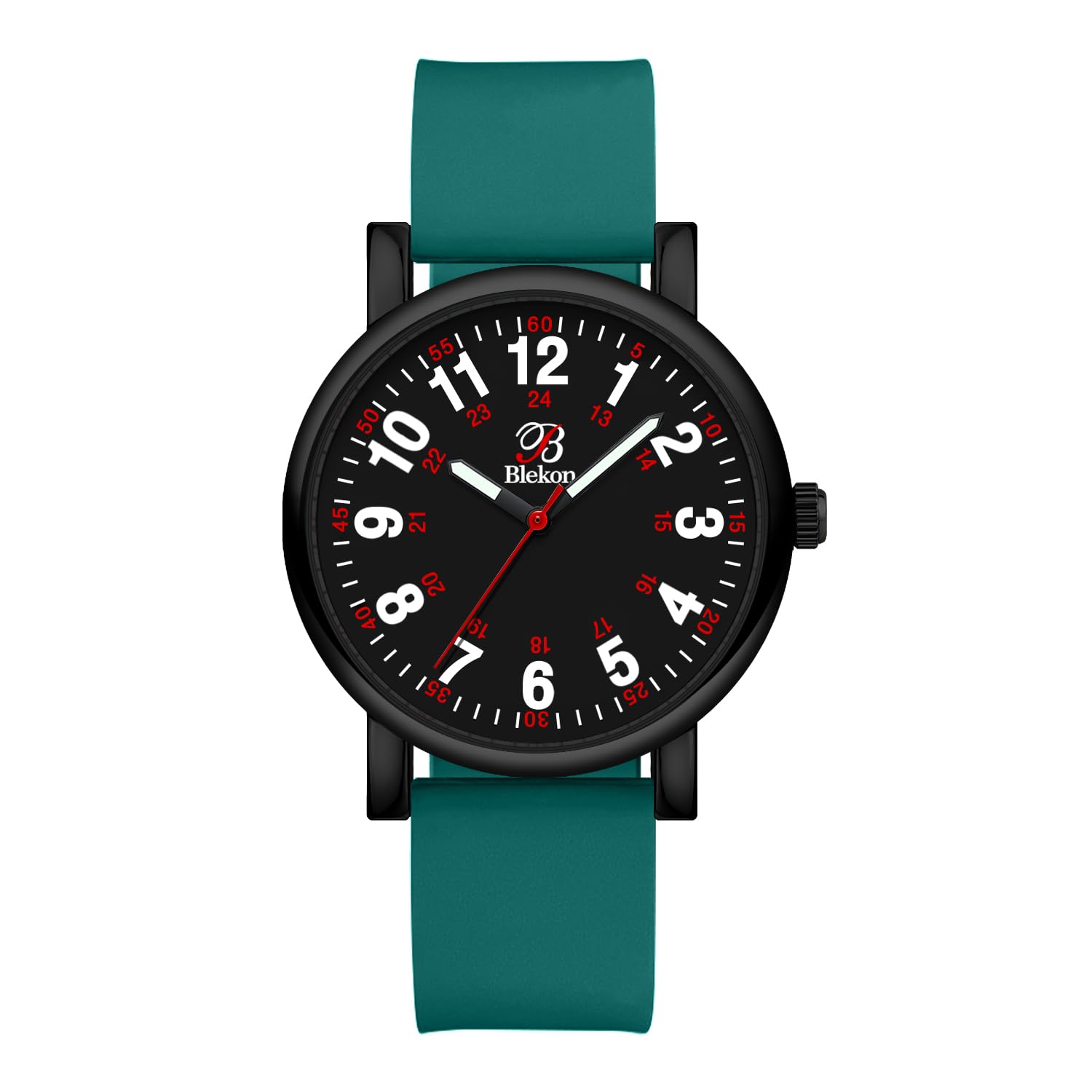 Blekon Original Nurse Watch for Medical Professionals and Students – Various Scrub Colors, Easy Read Dial, Military Time with Second Hand, Silicone Band, 3 ATM Water Resistant, BLACK/OCEANBLUE, (B09PTT8M6T) Amazon Price History, Amazon Price Tracker