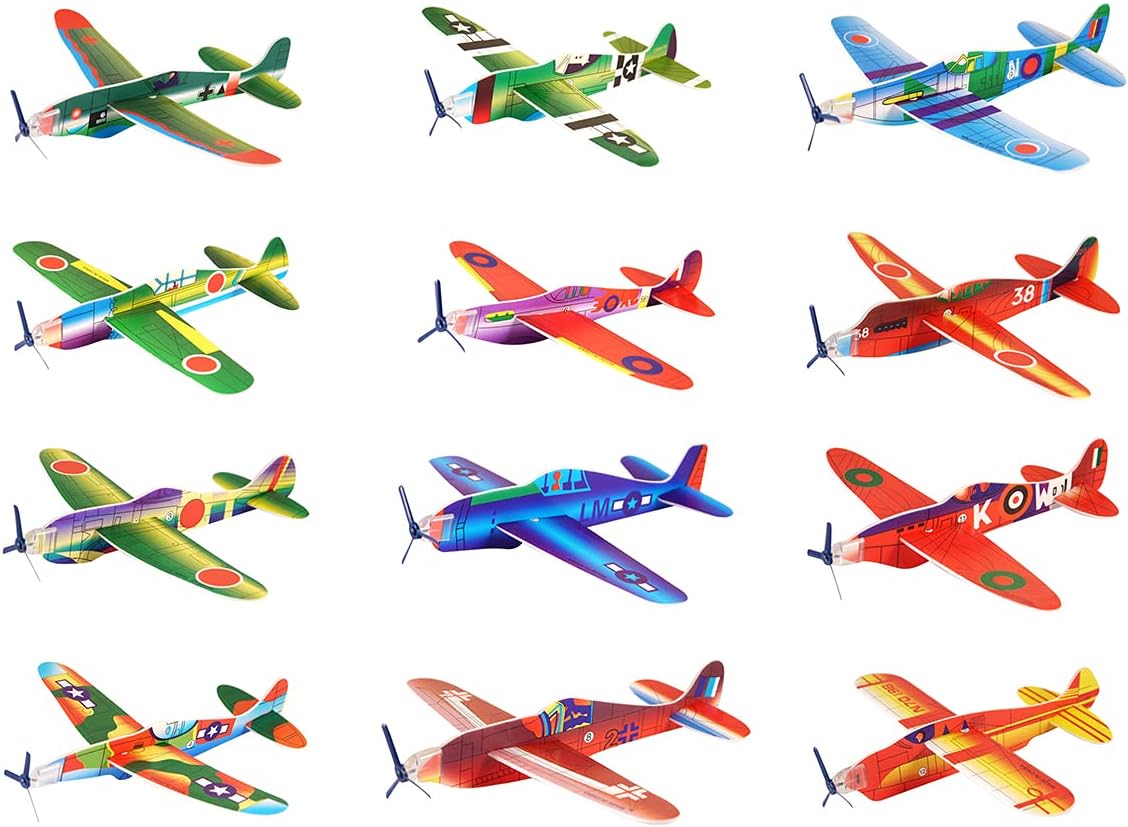 MunchieMoosKids 24 Flying Glider Planes Party Bag Fillers/Childrens Toys/Game Prizes