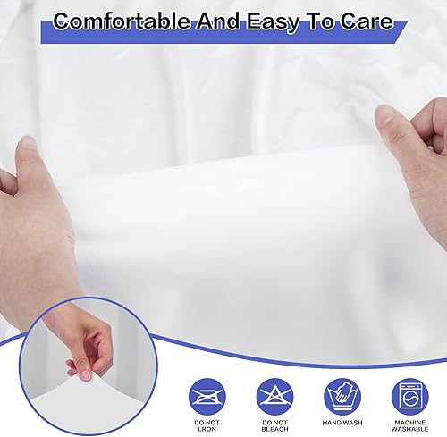 Miniatura 4 de GFCC Mantel elástico redondo de elastano ajustable de 4 pies (48 pulgadas), color blanco