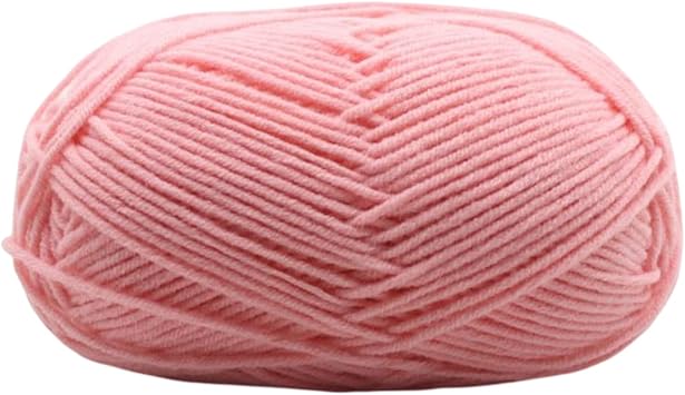 Crochet Yarn, 4Ply Milk Cotton Yarn for Crocheting and Knitting, Ultra Soft Knitting Wool Yarn for Weave Craft Crochet Dark Pink