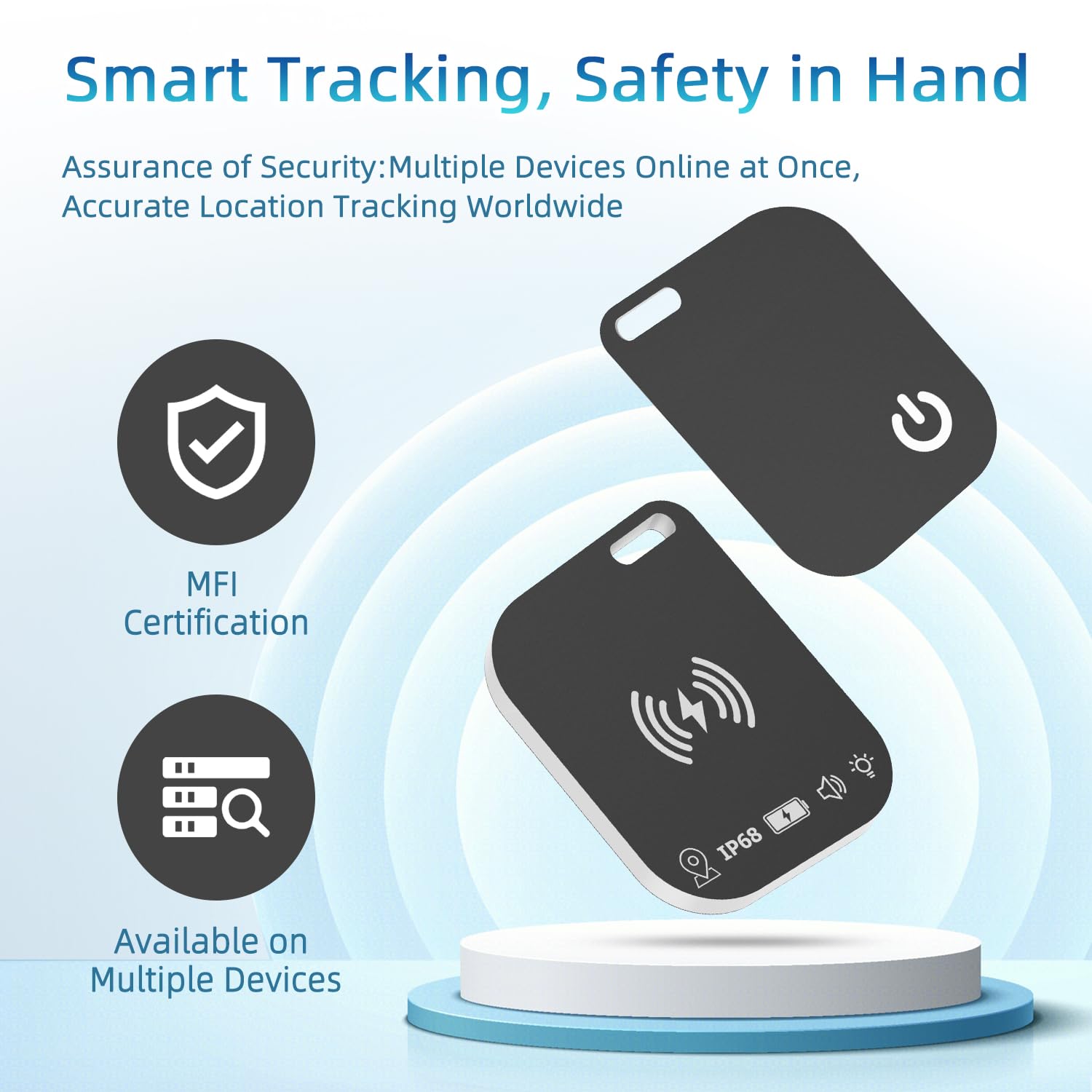 Slim Wallet Tracker Card Ricaricabile Key Wallet Finder Compatibile con Apple Find My (solo iOS) Ricerca articoli per tag bagagli telefoni cellulari passaporti