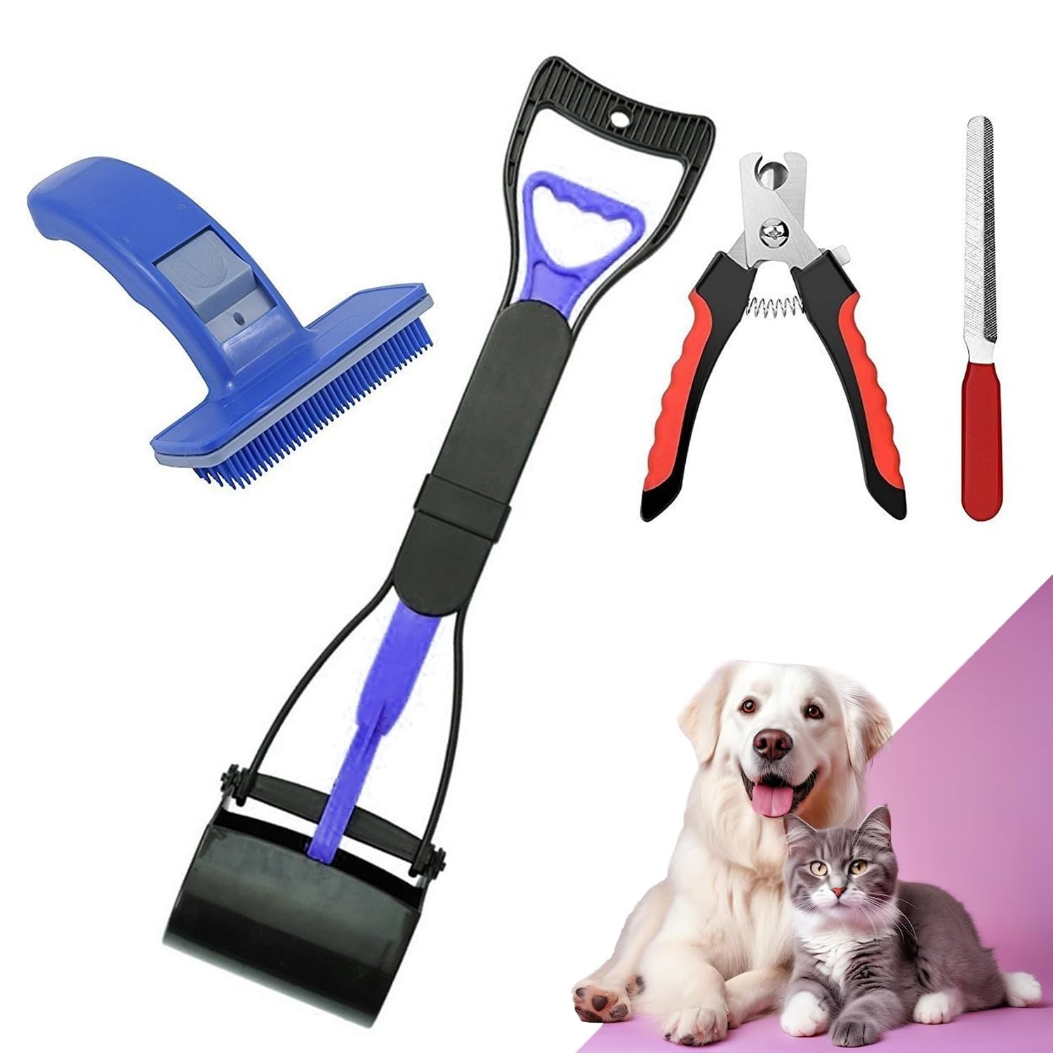 Jainsons Pet Products 3 in 1 Dog Cat Grooming Kit Includes| Poop Scooper| Nail Cutter With Filer | Slicker Brush For Pets (B0CRLB2R7X) Amazon Price History, Amazon Price Tracker