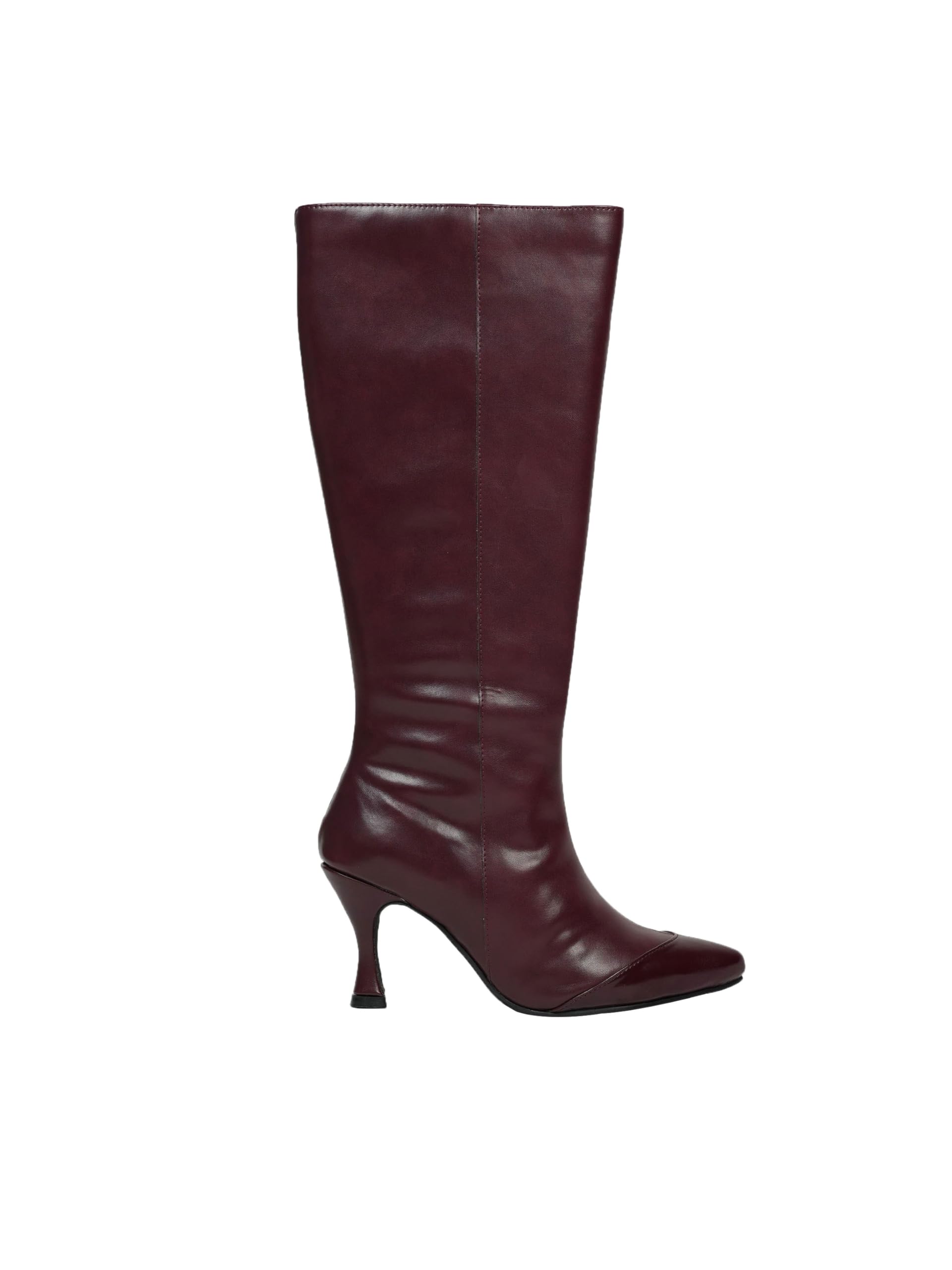 Theater Women Sabrina Winter Knee-High Boots | Vegan Leather Croc Texture with Warm Lining, Block Heel & Side Zip | Stylish, Comfortable & Perfect for Casual Wear