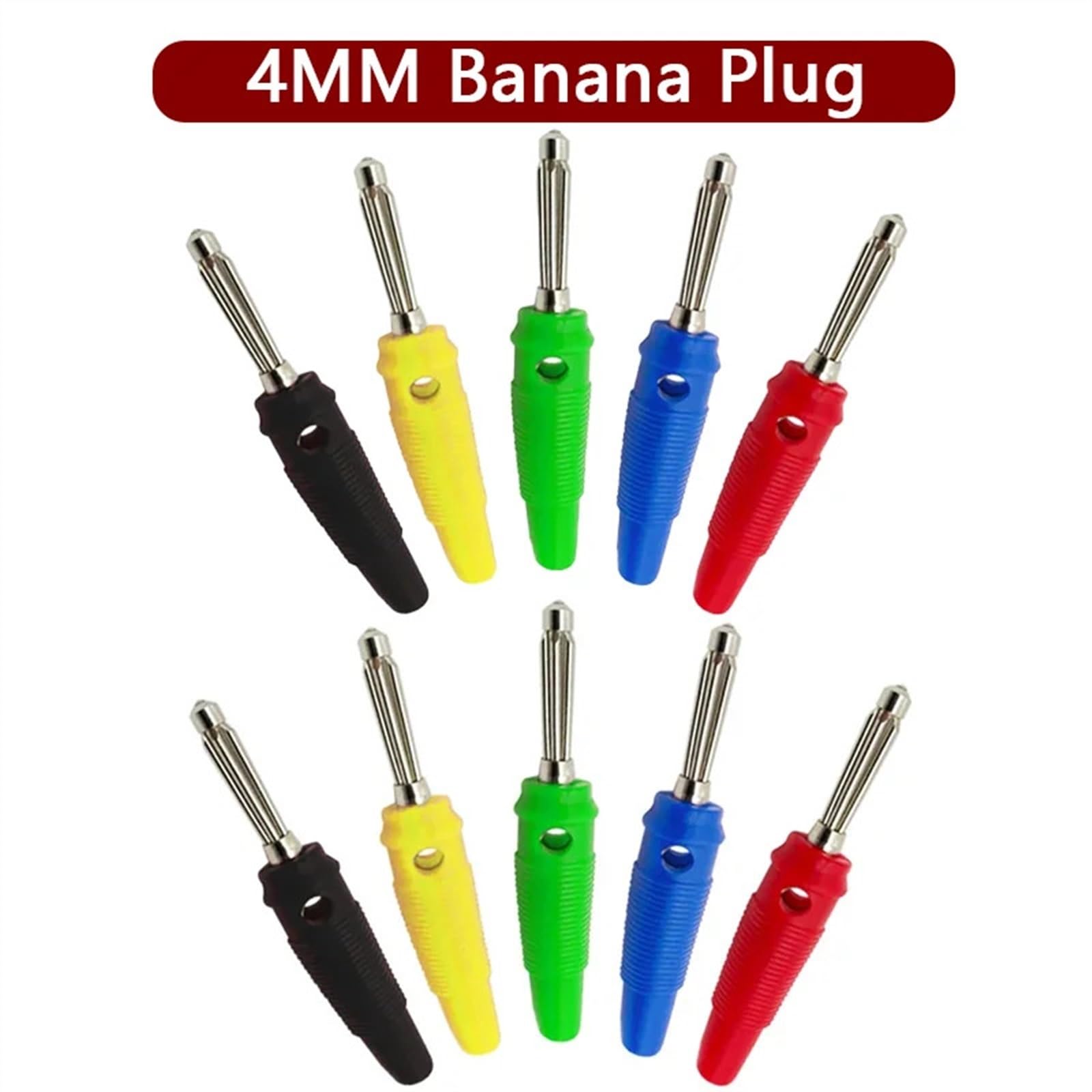 20 sztuk/partia 4 mm wtyk bananowy złącza głośnik wzmacniacz Binding Post Banana Jack wtyk do zacisków kablowych (czerwone, 20 szt.)