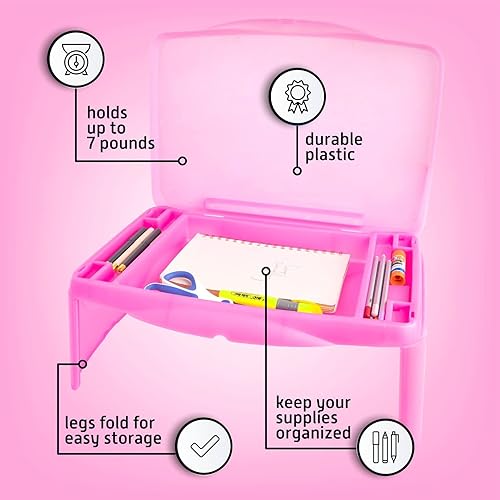 Miniatura 3 de MAVOCRAFT Foldable Kids Lap Tray with Storage - Portable Lap Desk Kids & Adults - Kids Lap Desk for Breakfast in Bed, Serving Tray, Car Desk &