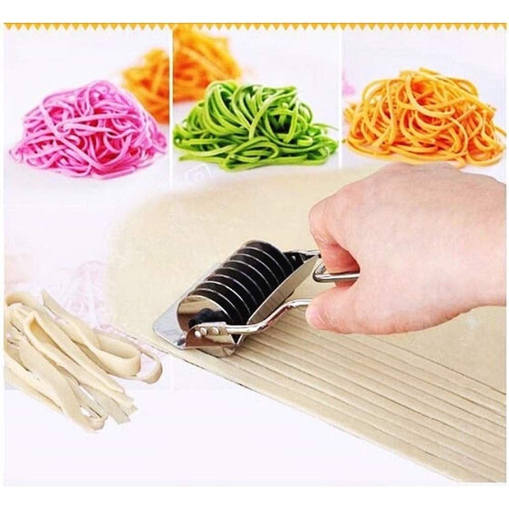 2 Coupe-Pâtes Manuels En Acier Inoxydable - Pour Nouilles, Pizza, Légumes - Design Sécurisé Avec Crochet