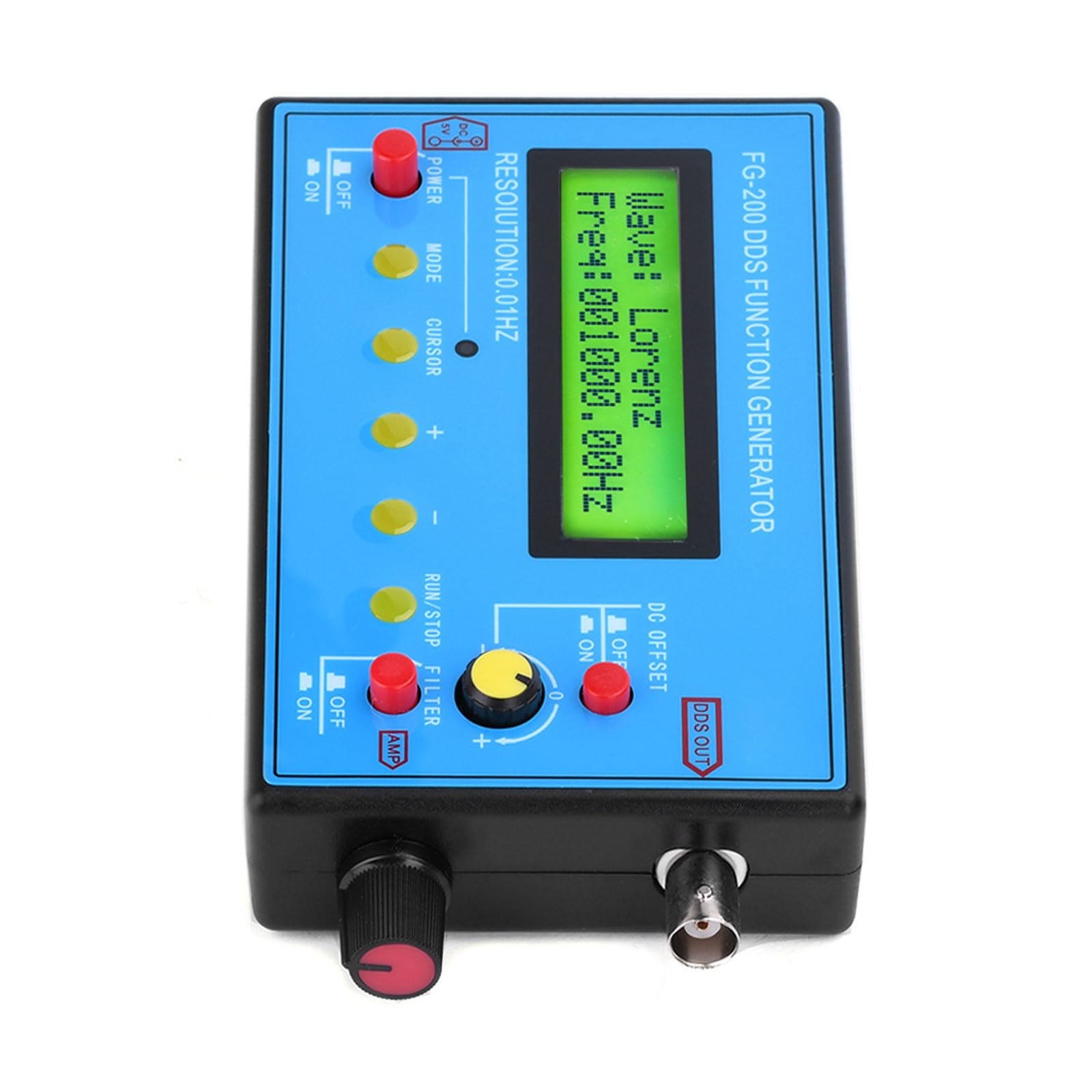 Generador de forma de onda multifunción portátil con frecuencia de resonador 0.01Hz-500kHz señales instrumento electrónico de medición