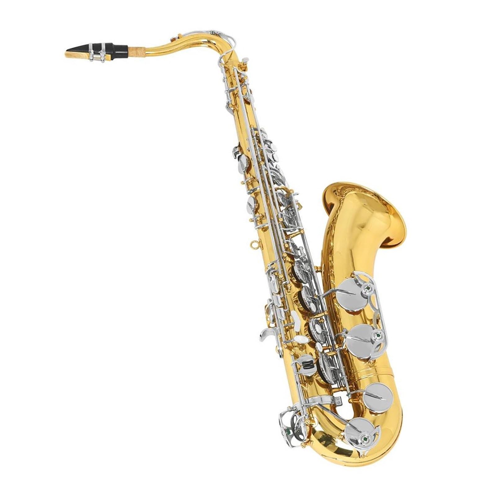 Saksofony Saksofon tenorowy Bb Tone Instrument muzyczny ze srebra niklowanego(Gold Silver Key)