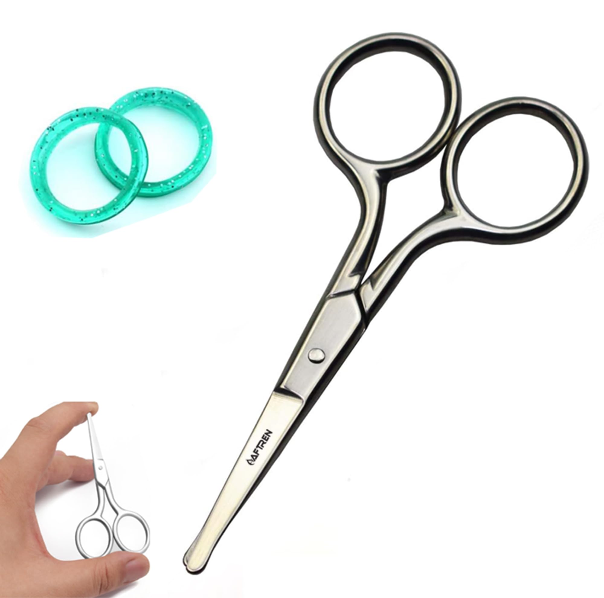 Tijeras profesionales para uñas para niños, punta redonda J2, tijeras para uñas de acero inoxidable para bebés, tijeras para uñas de los pies, uñas de los dedos, 3,5 pulgadas, color plateado