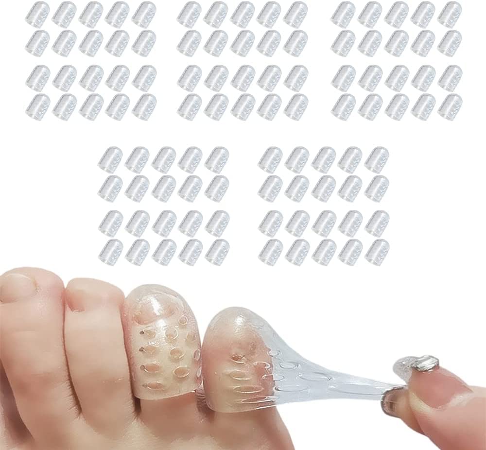 100 protezioni per dita in silicone anti-attrito, traspiranti, in gel, per uomini e donne, sollievo dal dolore da calli, vesciche, graffi