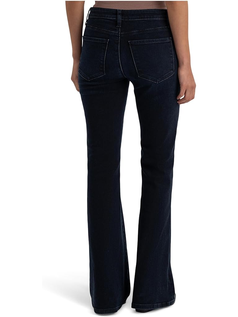 Navy KUT from the Kloth Ana High-rise Fab Ab Flare-baby Double Needle All Over