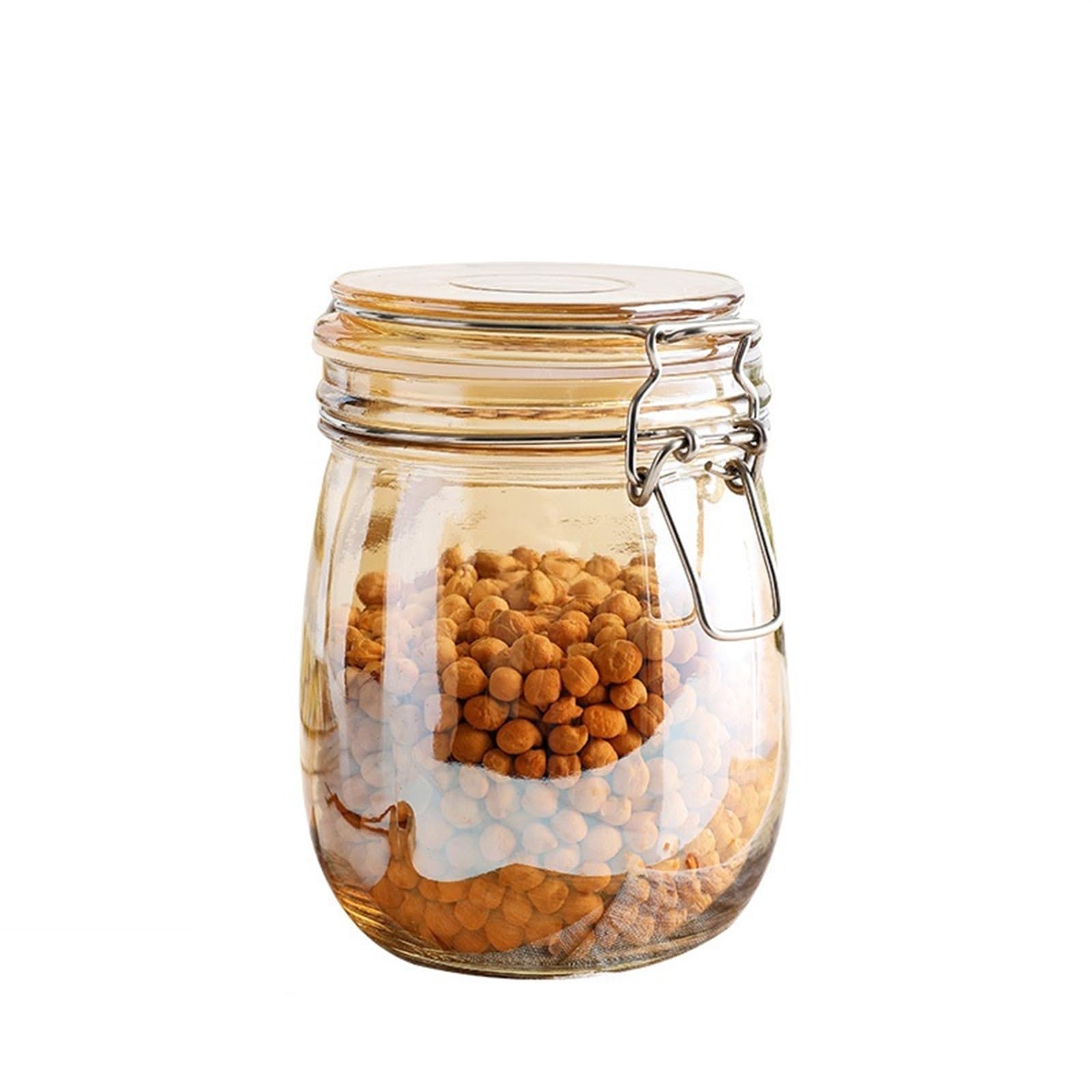 Marmeladengläser Luftdichtes Glasgefäß aus Bernsteinglas for Kaffee, Tee, Süßigkeiten, Gewürzbehälter, Honig, Marmeladenbehälter, Glasbehälter, Topf, Wohnkultur Einmachgläser(750ml)