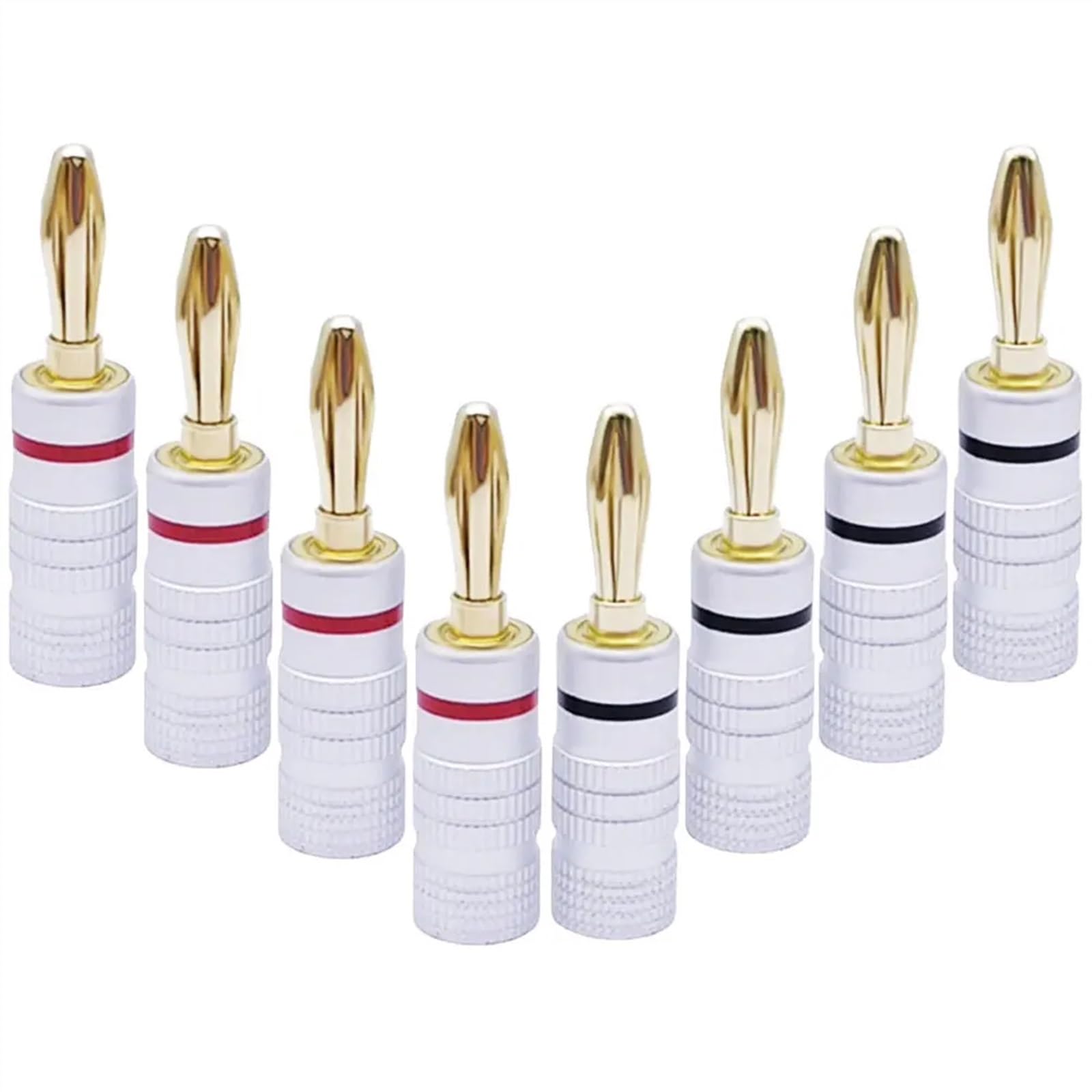 Câble de Fil de Haut-Parleur de 4mm, Type à vis, connecteur Banane, Prise Banane plaquée Or 24K, 8 pièces/lot