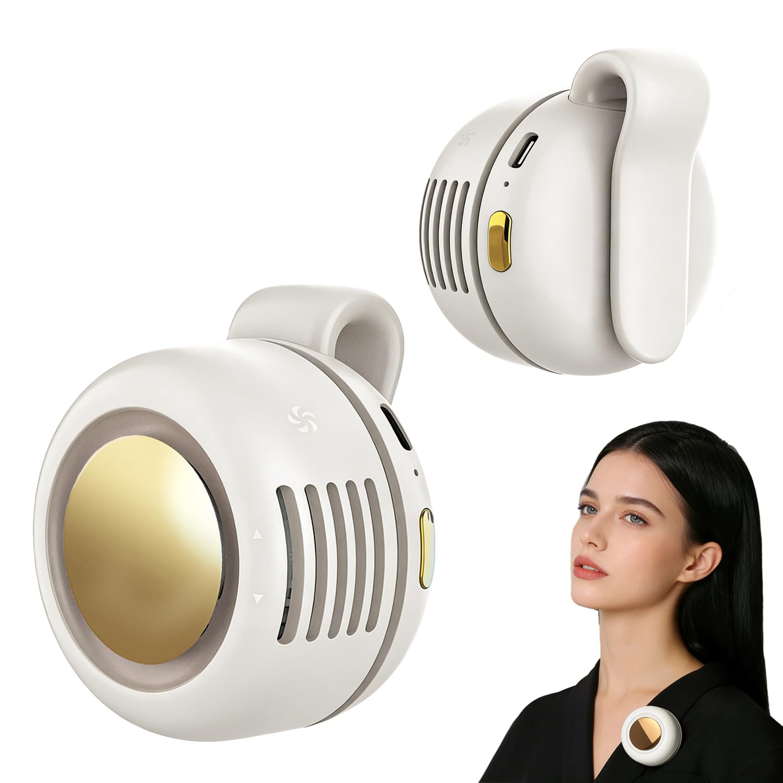 Mini ventilador de cuello sin aspas ultra silencioso y recargable con 3 velocidades