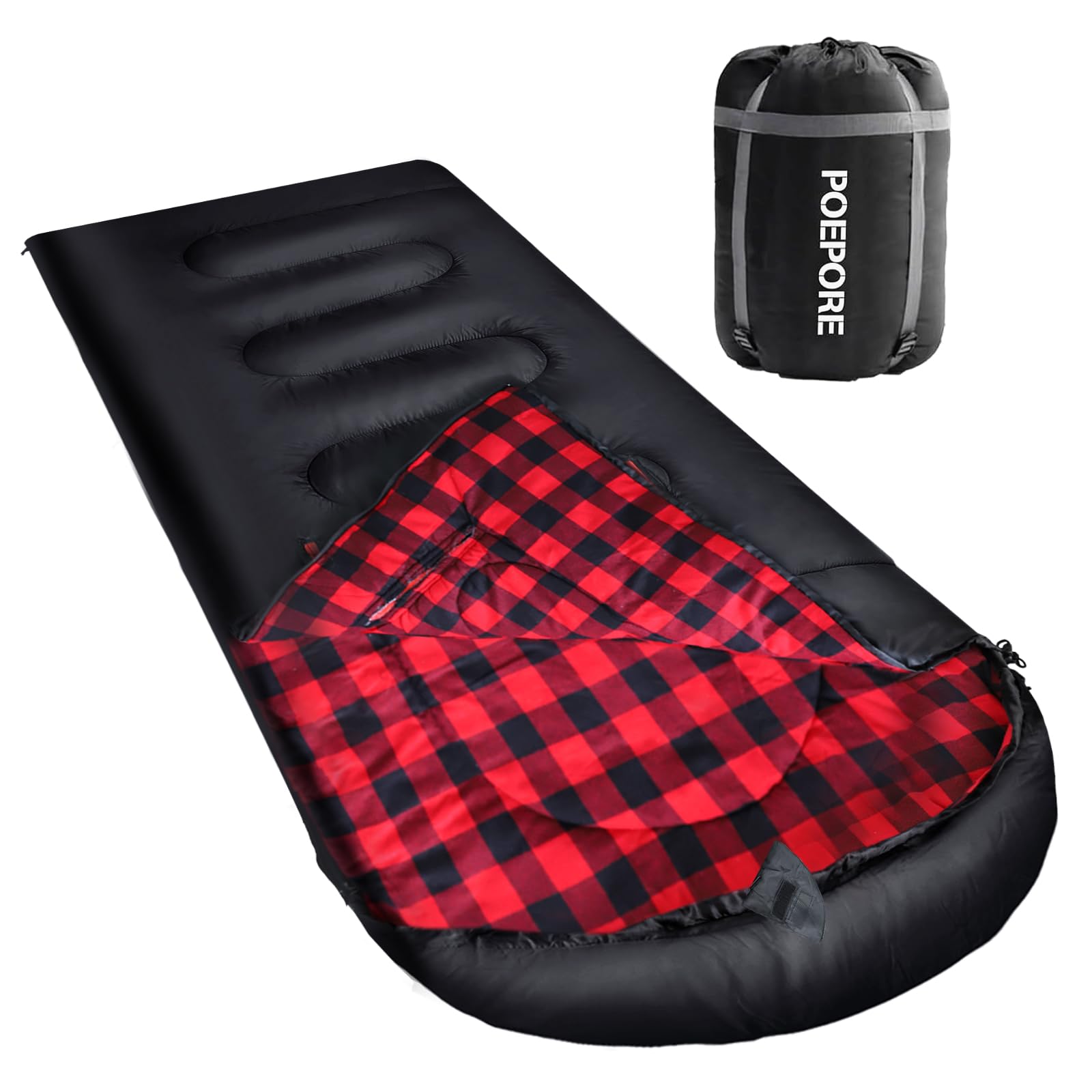 Saco de dormir de franela de algodón de 0 grados para clima frío para adultos, XXL, saco de dormir portátil para 4 estaciones, impermeable, con saco de compresión