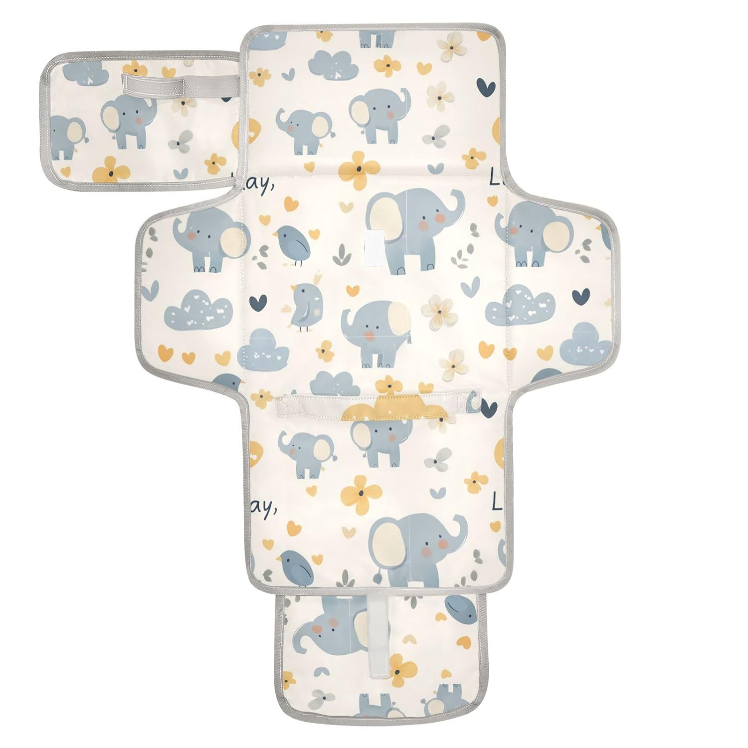 Blue Elephant Cartoon Cute Reusable Changing pad Portable with Tissue Pocket Portable Baby Changing pad for Girl & Boy cambiadores de pa?ales para Bebes