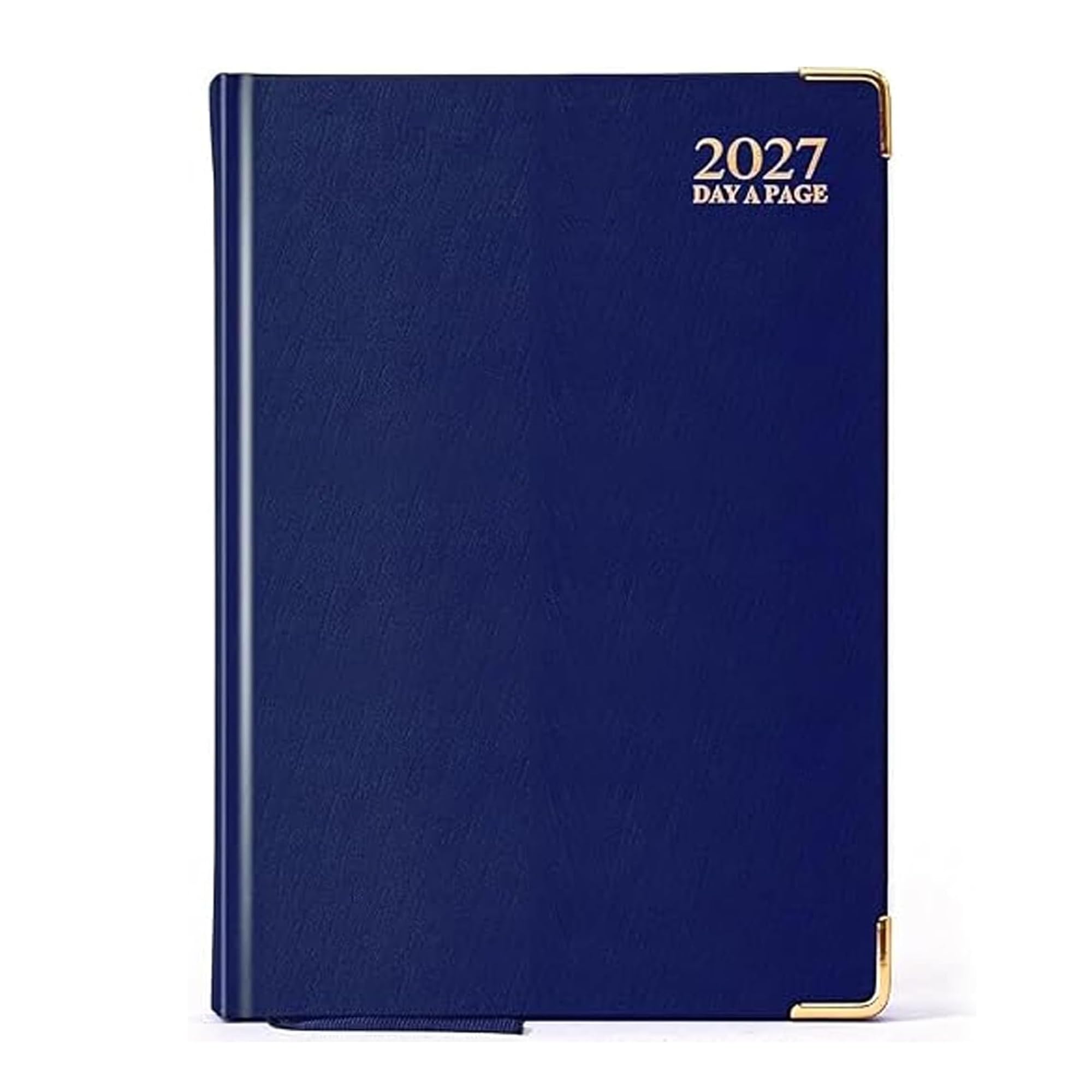 A4 2027 Day a Page Blue Diary Gilt Edges Hardback