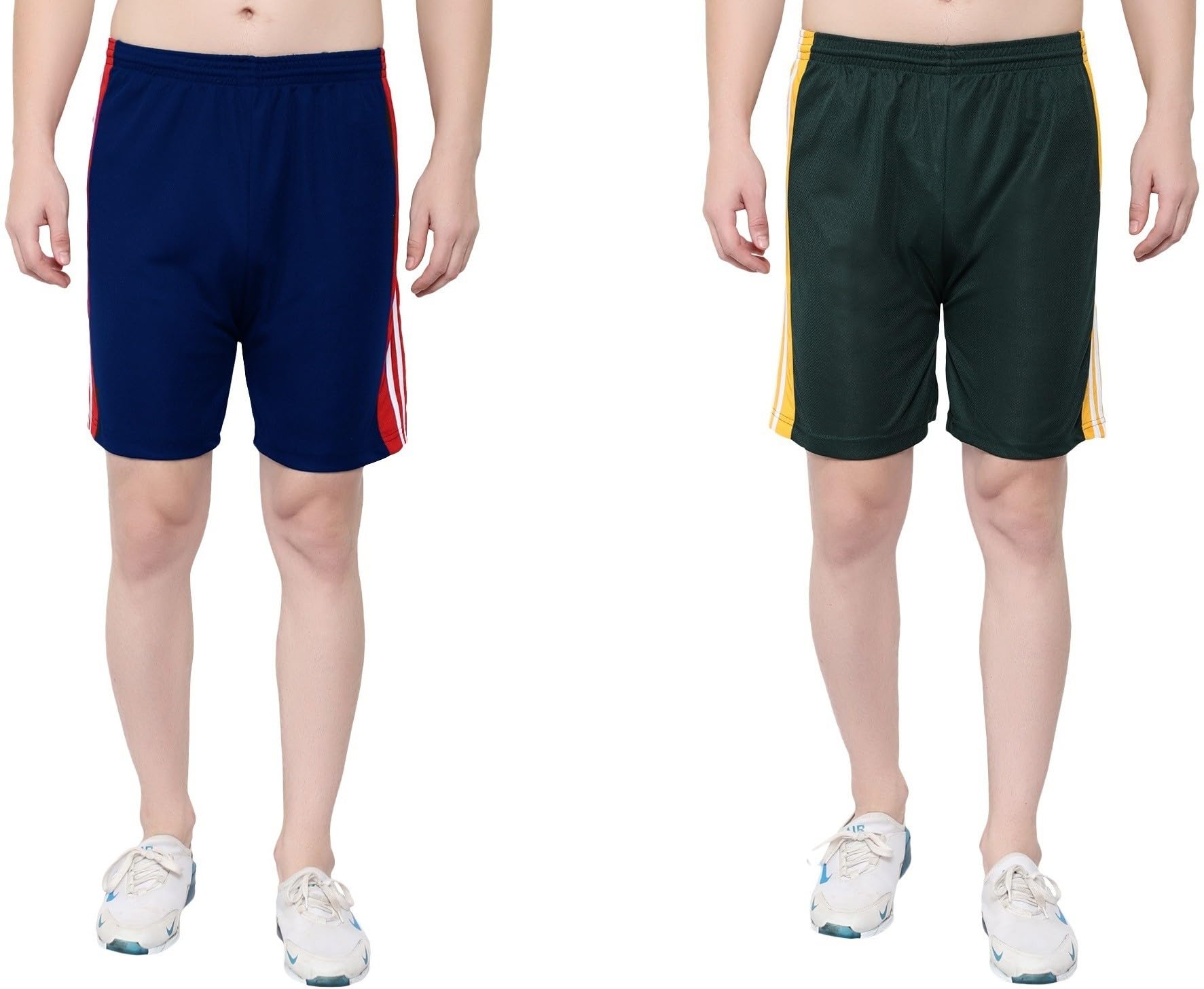 Solid Men Multicolor Regular Shorts S-JAL_725-Navy-Green-image-41