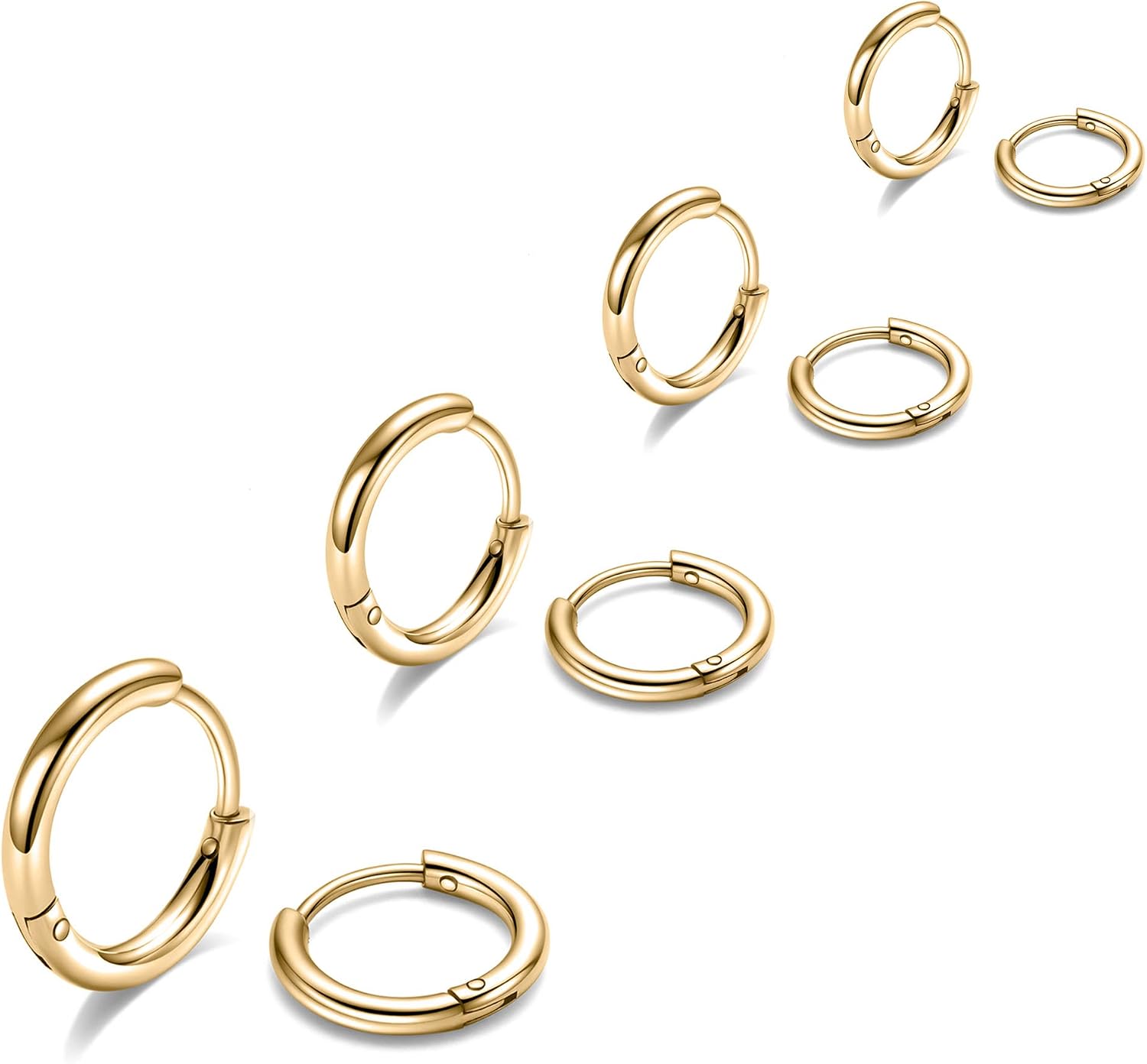 Yesteel 316L Surgical Steel Hoop Earrings, 6mm-20mm Huggie Earrings Women Men Hypoallergenic, Small Sleeper Mens Hoop Earring Cartilage Earring for Women 20G 18G