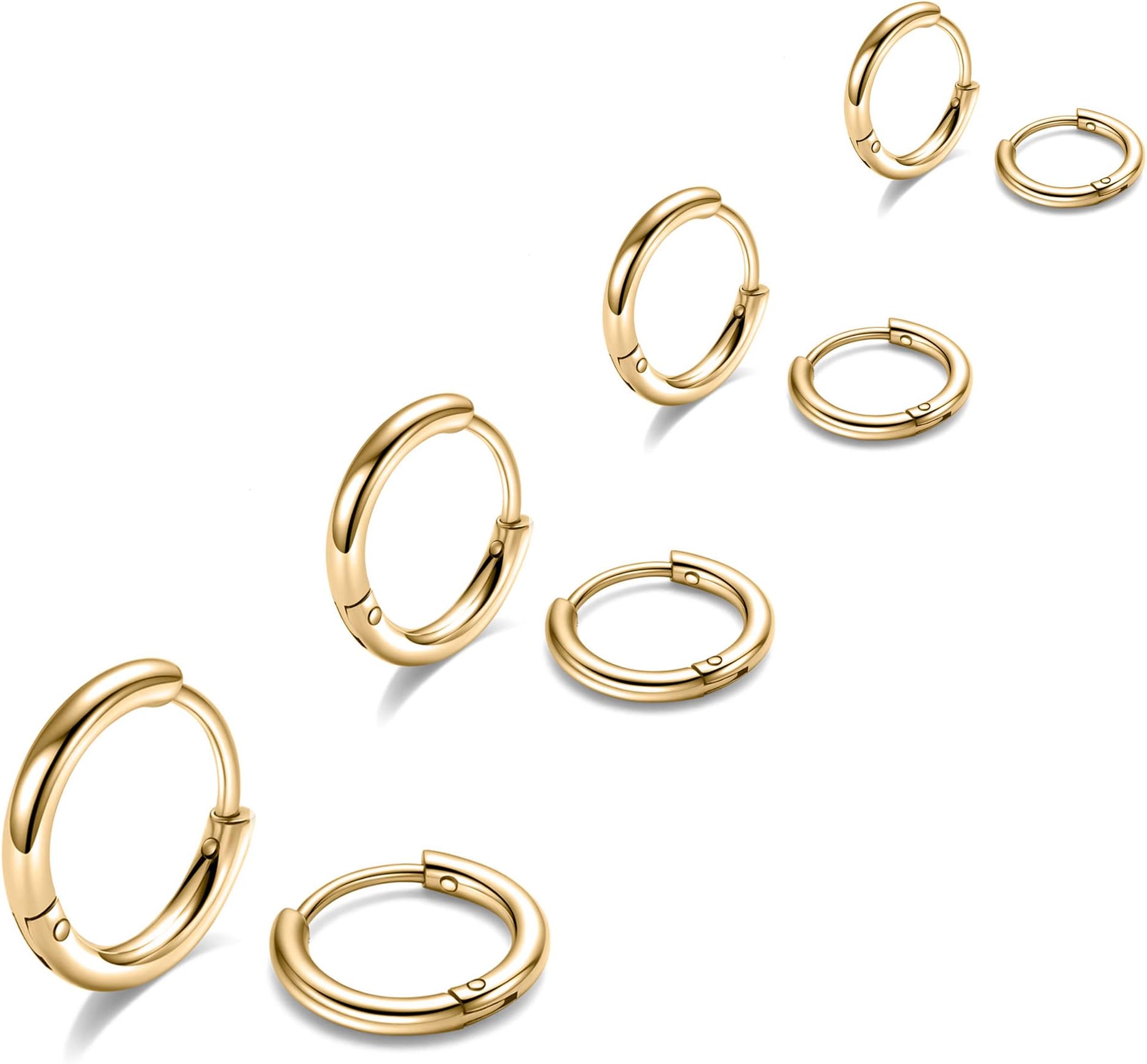 316L Surgical Steel Hoop Earrings, 6mm-20mm Huggie Earrings Women Men Hypoallergenic, Small Sleeper Mens Hoop Earring Cartilage Earring for Women 20G 18G