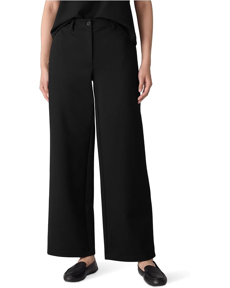 Eileen Fisher Washable Flex Ponte Wide Full Length Trouser - Main View